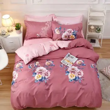 

Flower Print Bedding Set Plant Adult Child Duvet Cover Set Queen King,Quilt Blanket Cover Set and pillowcases Bedclothes LHM2