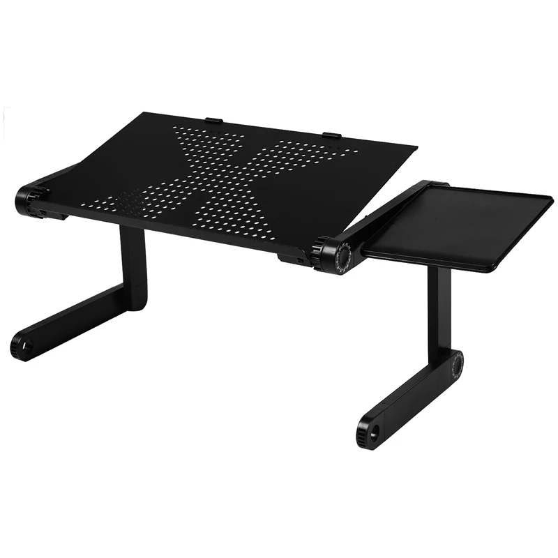 

Portable Foldable Adjustable Laptop Desk Computer Table Stand Tray For Sofa Bed Black