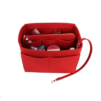 

Purse Insert Makeup Cosmetic Case Bags Felt Bag Organizer With Zipper Tote Shaper