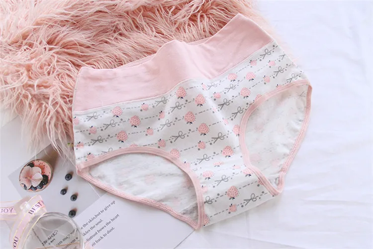 Girls Strawberry Panties Teenage Cotton Underwear Kids Breathable Underpant Young Girls High Waist Underpants Culotte Fille