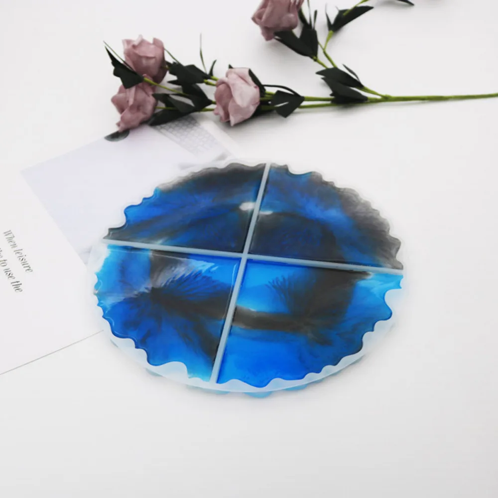 DIY нерегулярные волны Coaster плесень украшения дома смолы силиконовые формы ювелирных изделий Аксессуары