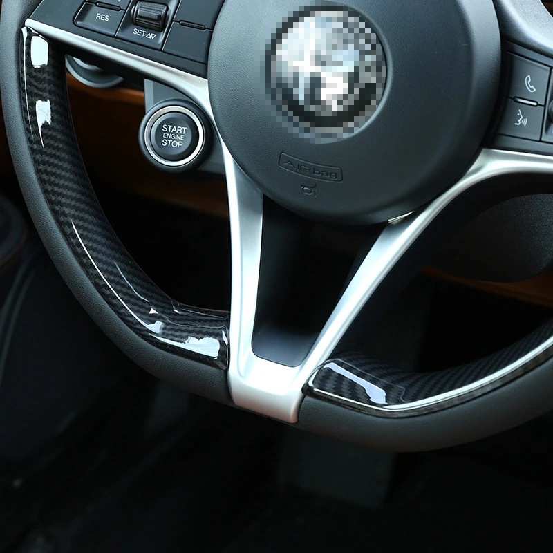2PCS Steering Wheel Button Frame Decoration For Alfa Romeo Giulia 2017-2019