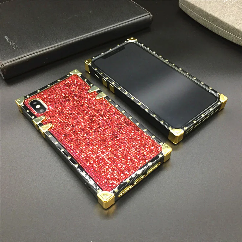 Luxury Bling 3D Bee Case For iPhone 15 PRO Max 11 12 PRO XS XR Love Heart  Square Phone Cover for iphone 13 PRO MAX 7 8 14 Plus