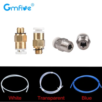 

GmFive PC4-01 Pneumatic Connector with 1M PTFE Tube 2*4MM Teflonto PiPe Fitting Connector For Ender3 CR10 1.75mm Bowden Extruder