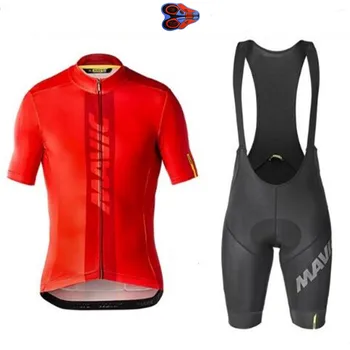 

2020 New Pro UCI Team MAVIC Cycling Jersey Set Red MTB Bike Clothes Summer Bicycle Clothing Cycling Set Maillot Ropa Ciclismo 9D