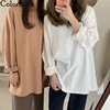 Colorfaith New 2022 Women Spring Autumn T-Shirts Oversize Solid Bottoming Long Sleeve Wild Korean Minimalist Style Tops T601 ► Photo 1/6