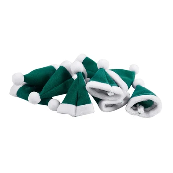 

10pcs/Set Mini Christmas Hat Santa Claus Hat Xmas Apple Wine Bottle Caps Christmas Gift Caps for Christmas Tree Ornament Decor G