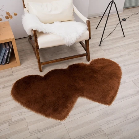 Carpet12 Двойное сердце, шерсть, искусственный мех, овчина, мохнатый ковер, для спальни, гостиной, Декор, розовый, синий, напольный коврик, мягкие мохнатые ковры - Цвет: Carpet12