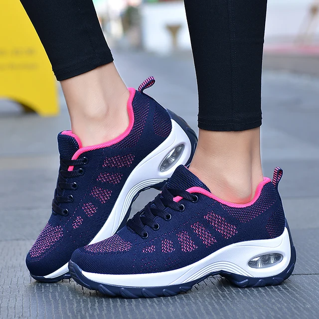 Fashion Casual Women Shoes Heighten Comfortable Mesh Breathable Walking Ladies Shoes Air Shoes Sneakers Women Thick Bottom 4