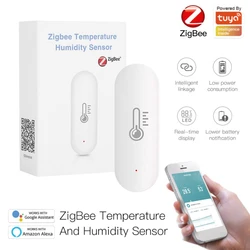 Tuya APP Real-time Monitoring Temperature Humidity Sensor Zigbee Smart Home Life Work With Alexa Google Home Gateway Required