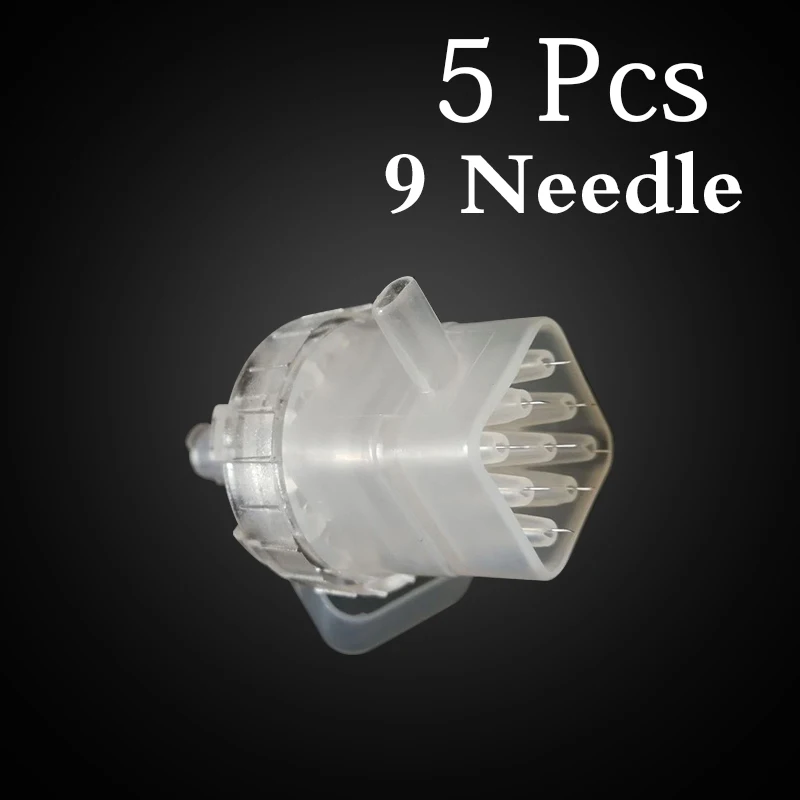 5pcs 9 needle 5 шт. стерильный фотонный водный светильник 3D красота иглы картридж EZ вакуумный Мезотерапия пистолет инъекции иглы наконечник отрицательного давления инструмент - Цвет: 5pcs 9 needle