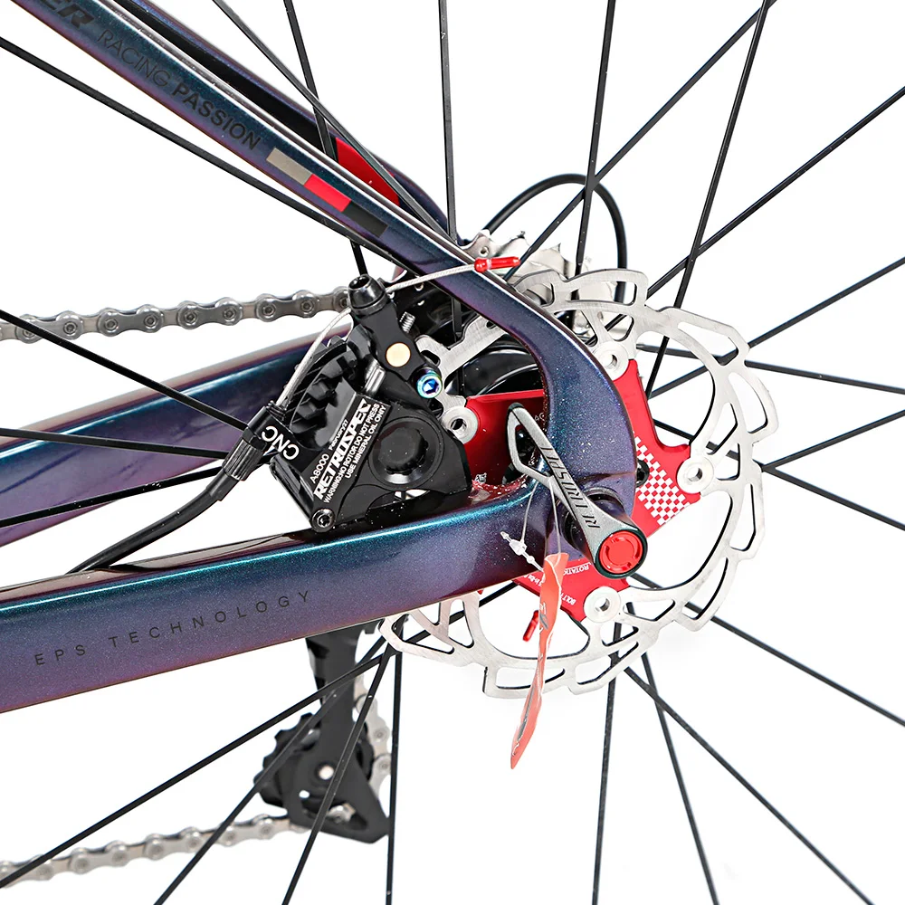 Twitter carbon road bike 700C disc brake road Carbon Bicycle with 105/R7000 22 Speed bike inner cable route holographic