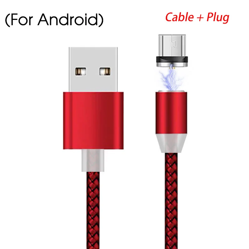 Магнитный кабель Micro usb type C супер быстрая зарядка Micro usb type-C магнитное зарядное устройство USB C для Xiaomi Redmi Note 7 Pro USB кабель - Цвет: For Micro Red