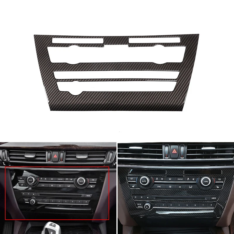 

Car Carbon Fiber Texture Interior Center Control Air Condition Panel Volume Switch Frame Cover Trim For BMW X5 X6 F15 F16