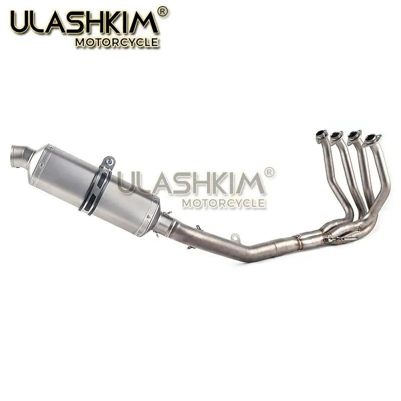 Motorcycle Full System Exhaust Muffler Modified Middle Link Pipe Slip On For kawasaki Z800 2013