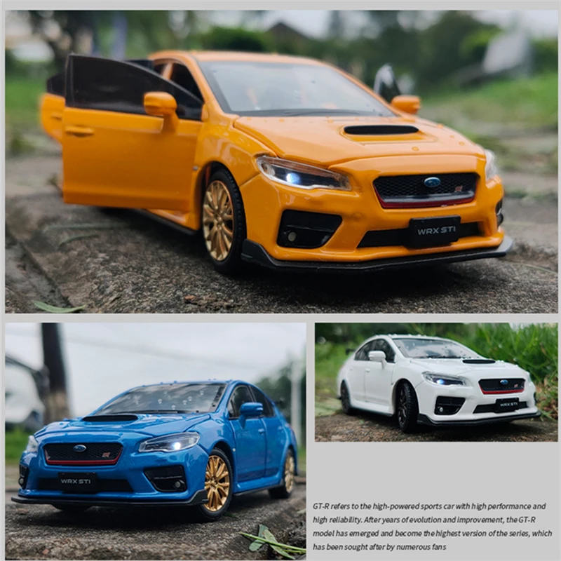 1/32 Subarus WRX STI Alloy Sports Car Model Diecast Simulation Metal Toy Car Model Sound and Light Collection Childrens Toy Gift 6