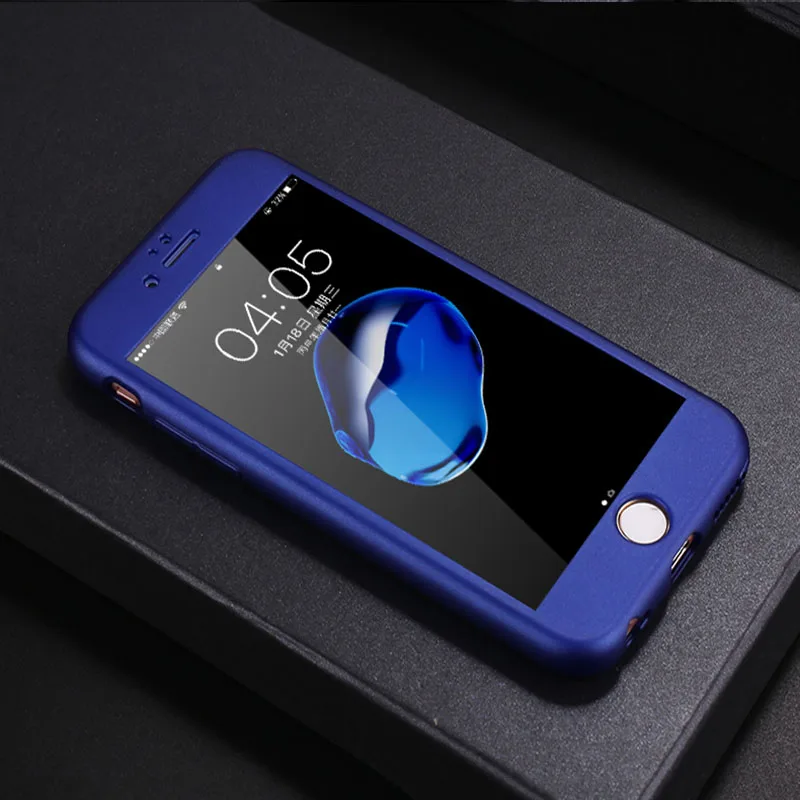 360 градусов полный Чехол для iphone11 Pro Max Xr Xs Max X 6 6s 7 8 Plus чехол для телефона - Цвет: Blue