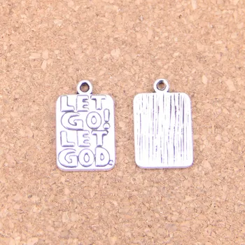 

58pcs Charms let go let god 20x12mm Antique Pendants,Vintage Tibetan Silver Jewelry,DIY for bracelet necklace