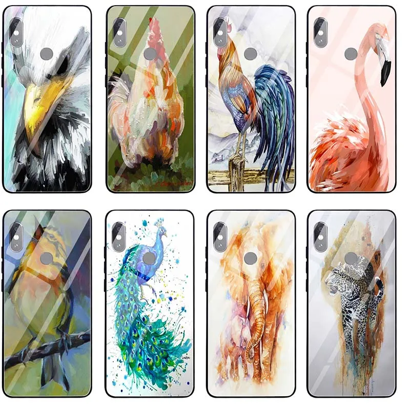 Chicken Bird Peacock Oil Painting Animal Phone Cases Cover for Xiaomi Mi 8 8SE 9 9SE 10 10T A1 5X A2 6X Pro Lite Coque Bags | Мобильные