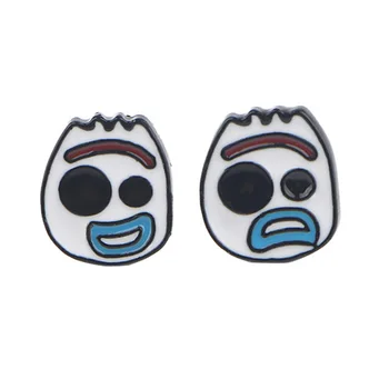 

P4027 Wholesale 20pair / lot Forky Studs Earrings For Womens Enamel Stainless Steel Pierce Korea Earrings Jewelry Kids Girls