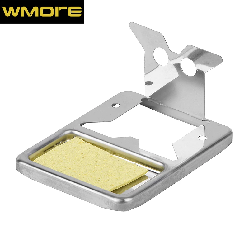 

WMORE soldering iron Stand Holder with Cleaning Sponge Metal Pads Generic High Temperature Resistance welding solder iron stand