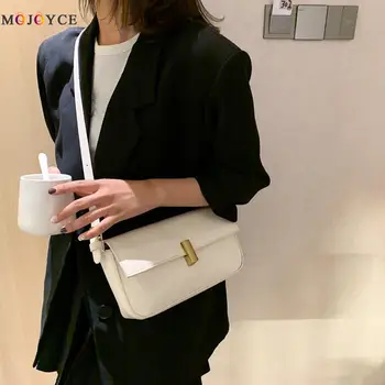 

Female Leather Solid Color Chain Handbag Retro Casual Women Totes Shoulder Bags Fashion Exquisite Shopping Bag