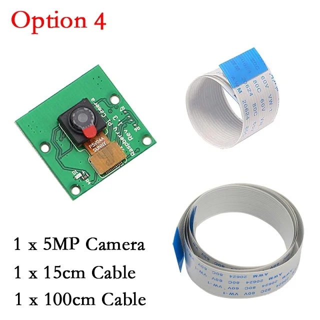 Option 4 Raspberry Pi 4 Камера 5MP 1080P 720 OV5647 видео Камера с FFC кабель для Raspberry Pi 4 3 Модель B 3B плюс 4B Pi3 B - Цвет: Option 4
