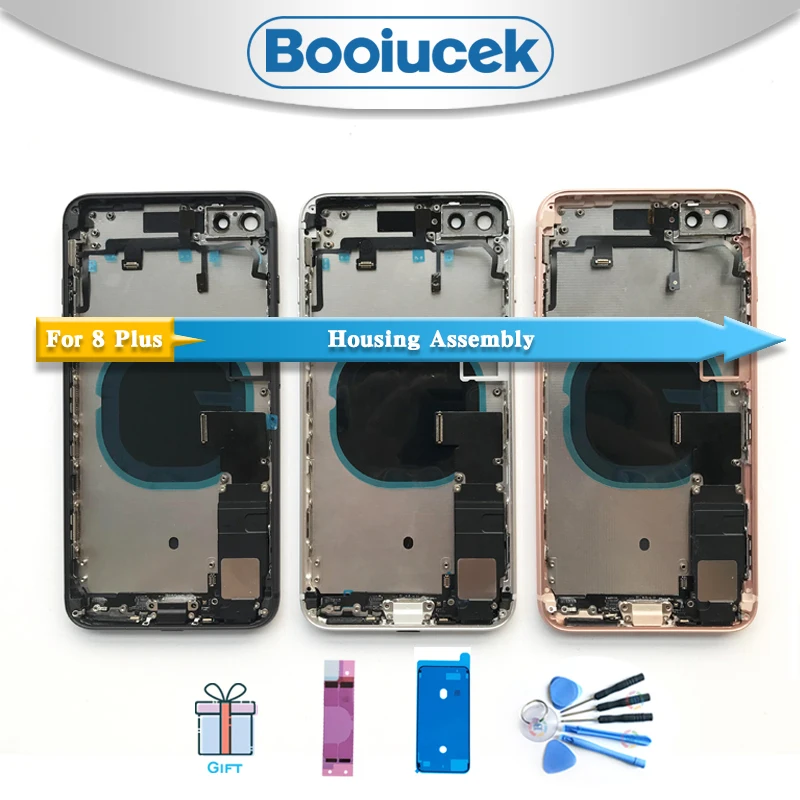 High Quality For iphone 8 Plus 8G i8 X Back Housing Full Assembly Battery Cover Door Rear Middle Frame Chassis with Flex Cable