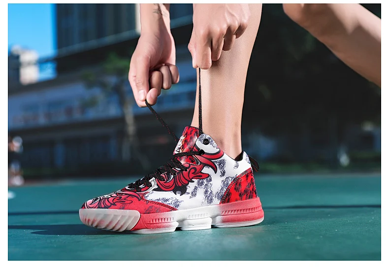 Уличная Мужская баскетбольная обувь; zapatillas hombre Deportiva; высокие дышащие мужские Ботильоны; кроссовки для тренировок; спортивная обувь