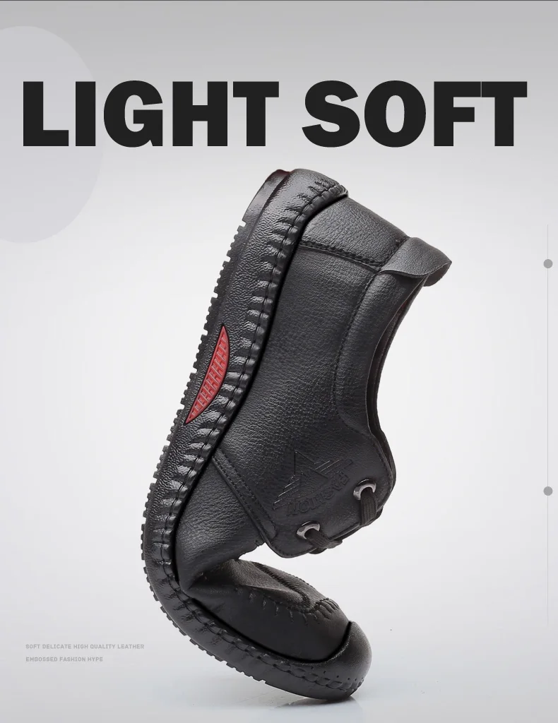 Mens Leather loafers boat shoes None-Slip Lace-up comfortable outdoor sports shoes spring autumn ankle boots (6)