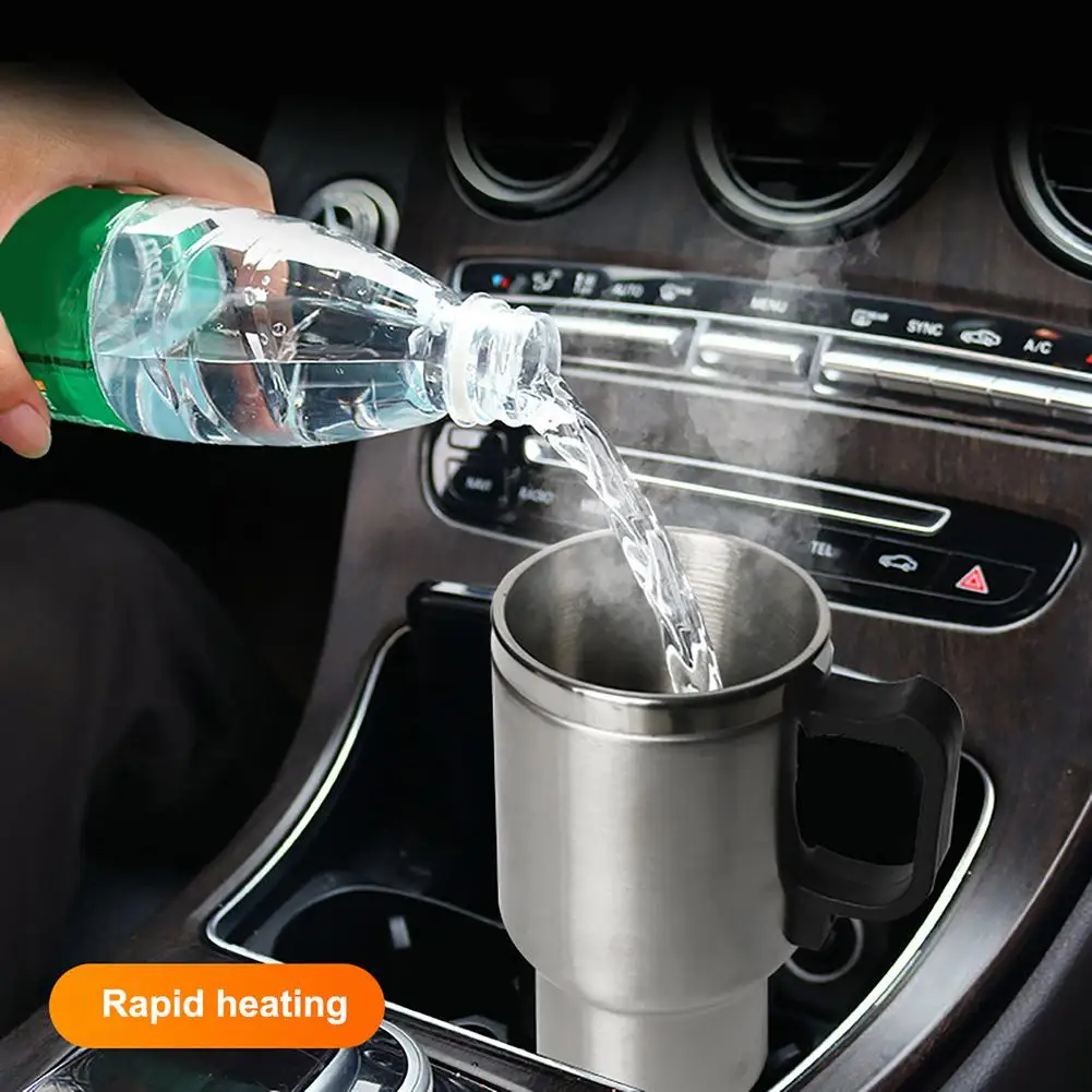 12V Car Heating Cup Electric Kettle Thermal Heater Boiling Coffee Bottle 500ML 