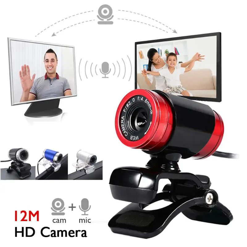 Newest Webcam USB 12 Megapixel High Definition Camera Web Cam 360 Degree Clip on For Skype 1