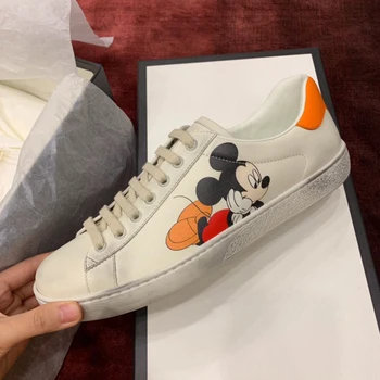 

Ins Hot Shoes Woman Micky Zapatos De Mujer 2020 News Distressed sneakers Woman Lace Up Flats Woman Mixed Colors Leisure Shoes