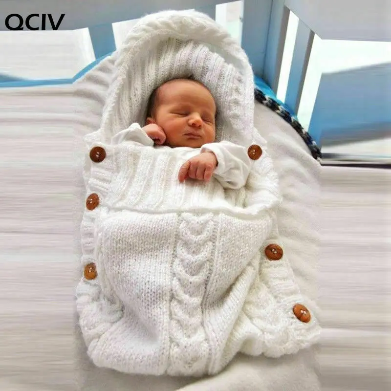 Saco de Ganchillo de Punto con diseño de Cola de Oreja Haokaini Sacos de Dormir con Capucha para bebés recién Nacidos Abrigos de Mantas abrigados para bebés 