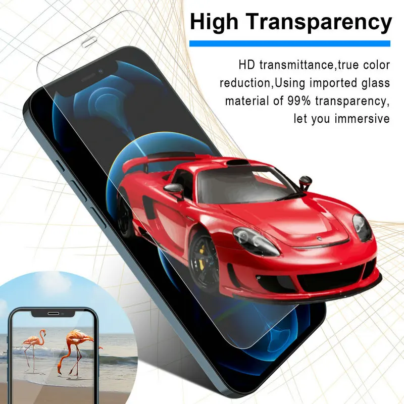 3 in 1 packaging 0.3mm 9H Premium Tempered Glass Screen Protector for iPhone 12 mini 5.4 6.1 pro max 6.7 inch XR Xs X 8 7 300pcs