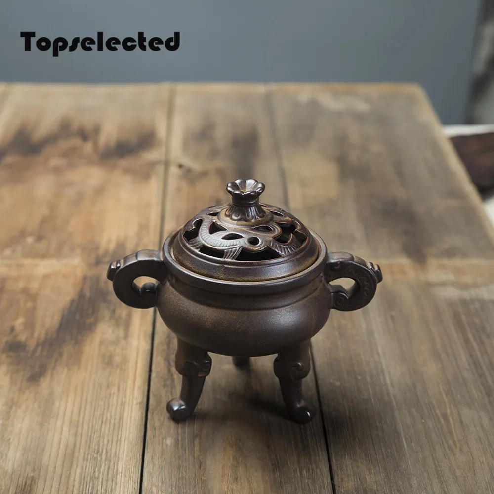 Трехногая керамическая тарелка курильница ручной работы