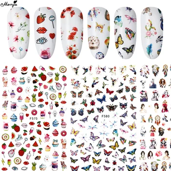 

Monja 8 Styles Nail Art Sticker Animal Flower Leaf Dreamcatcher Pattern DIY Nail Self-adhesive Decals Manicure Decorations