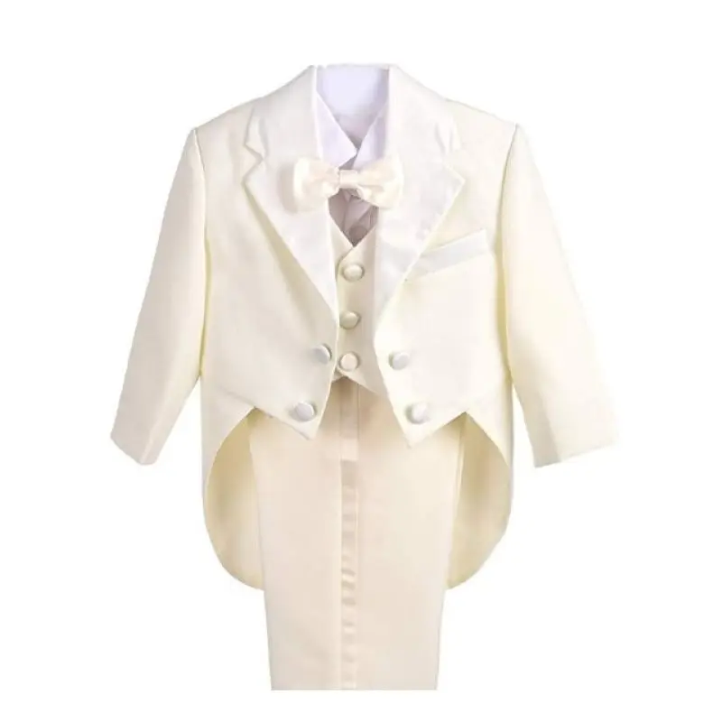 Selling！Classic Little Boy Tuxedo/Wedding Party baby Boy Suit/Baby Boys Beige 5-piece Suit Set 3345