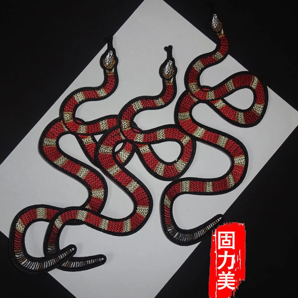 4 ПК со змеиным принтом Пион вышитой аппликацией нашивки украшения для DIY красный