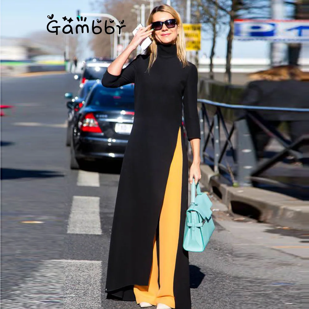 2019 с длинным рукавом на осень и зиму высоким плотно облегающим шею воротником