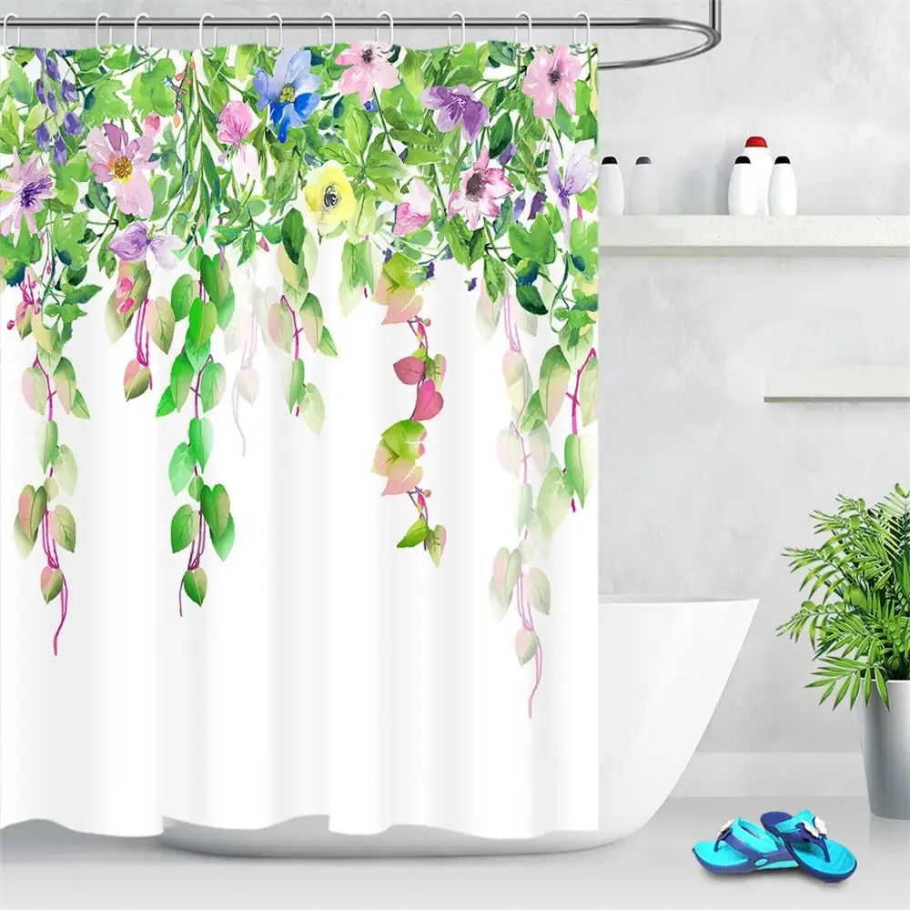 Details about   Green Plant Natural Shower Curtain Insect ladybug on Grass Blade for Bathroom 