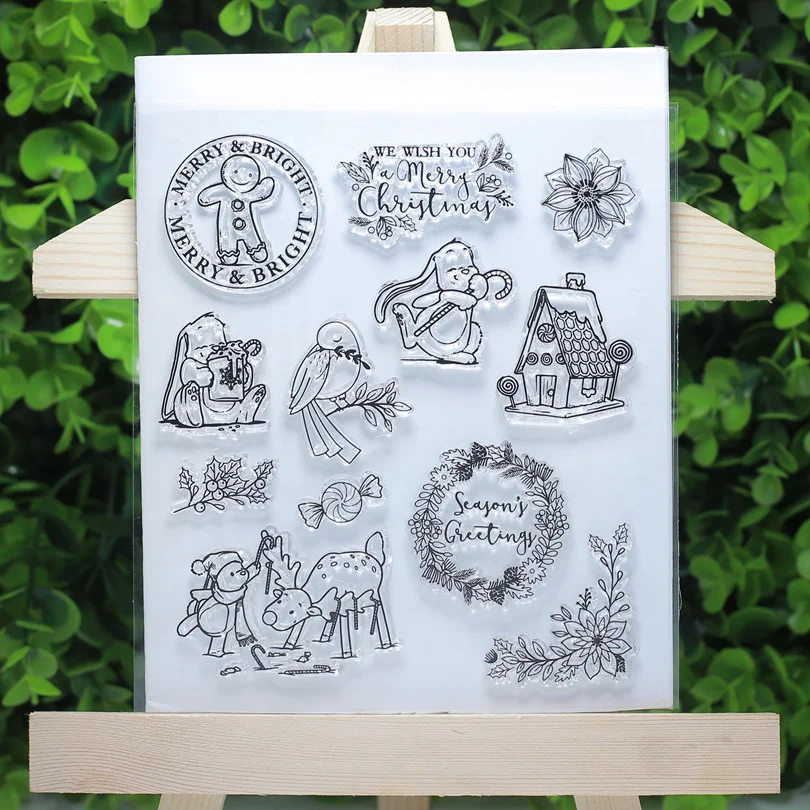 Merry& Bright отличный рождественский подарок прозрачные штампы для Scrapbooking/изготовление карт питания забавные украшения ручной работы
