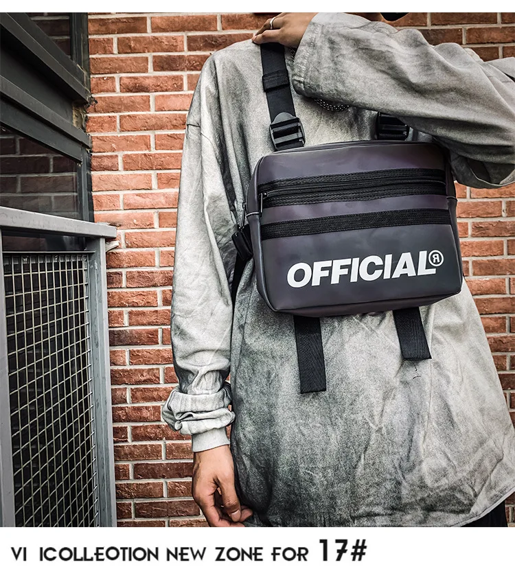 Уличная Светоотражающая нагрудная сумка для мужчин хип-хоп жилет нагрудная сумка модная тактическая сумка на ремне Женская квадратная нагрудная сумка