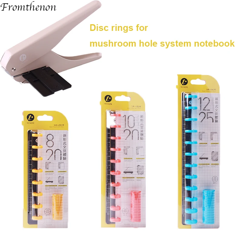 Fromthenon Disc Binding Rings for Mushroom Hole Spiral Notebooks Disc-bound System Planner Accessories Detachable Stationery 100pcs 35mm customization plastic mushroom hole disc binding printed patterns planner rings cover binding discs for planner