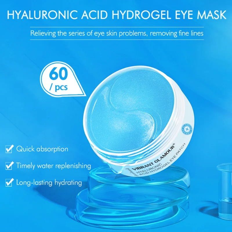 60PCS Hyaluronic Acid Eye Mask Eyelid Patches Moisturizing Smoothing Fine Lines Remove Dark Circles Pouches Eyes Skin Care
