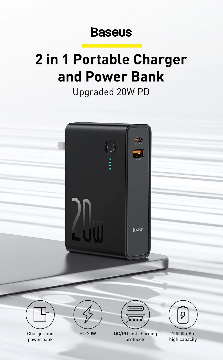 Buy Baseus Power Station 2 20W 10000mAh PD Adapter Power Bank Price In Pakistan available on techmac.pk we offer fast home delivery all over nationwide.