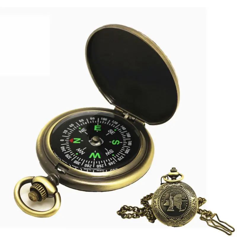 Металлический флип компас Портативный ретро карманные часы компас наружные безопасные инструменты походные Приключения Кемпинг оборудование набор для походов