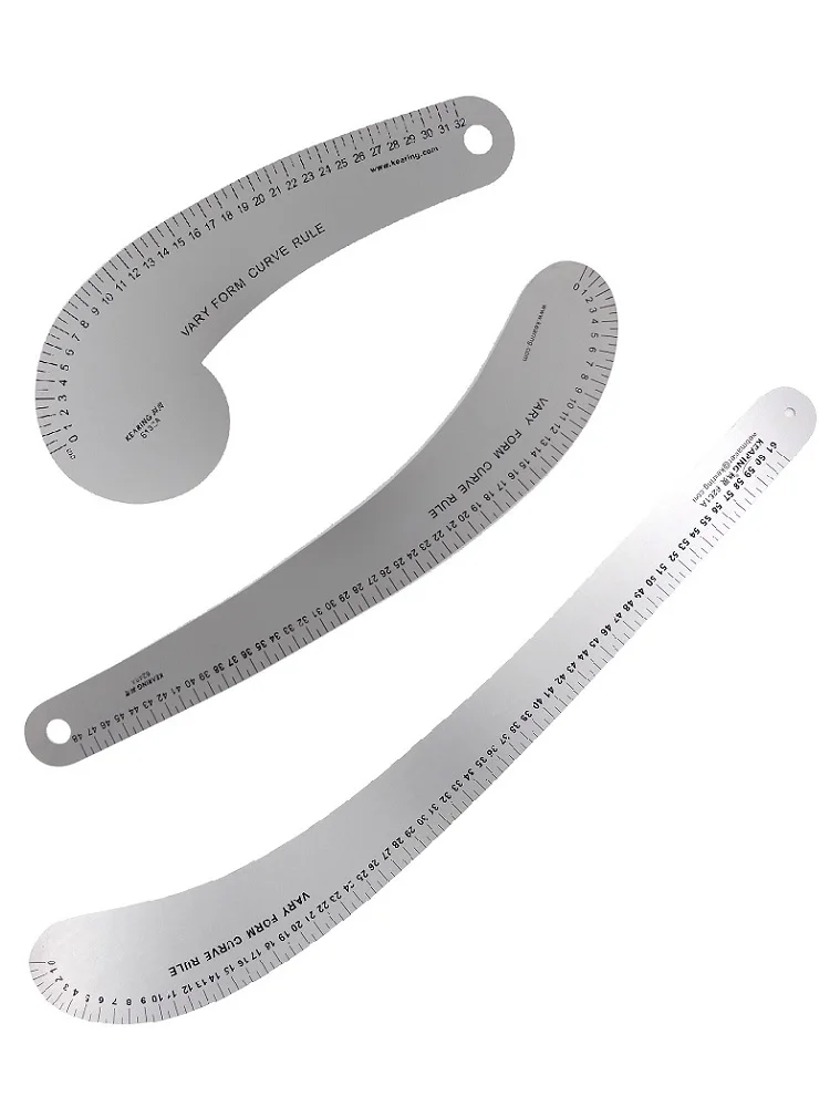 Металлические Линейки для пэчворка для модного дизайна метрическая система швейная кривая линейка линейки для одежды для лоскутной резки - Цвет: 6132A 6248A 6261A