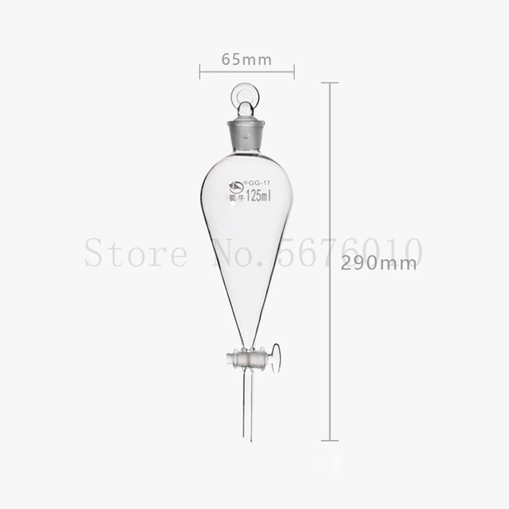 60 to 1000ml Glass Pear-Shaped Separatory Funnel Drop-separating Fine Oil-Water Separator Laboratory lab separatory funnel lab glass supplies