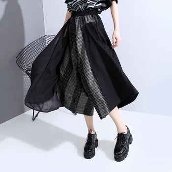 

Pluz Size Europe Calf Length Pants Women Cotton Wild Casual High Waist 2020 New Casual Pants Female Summer Wide Leg Pants